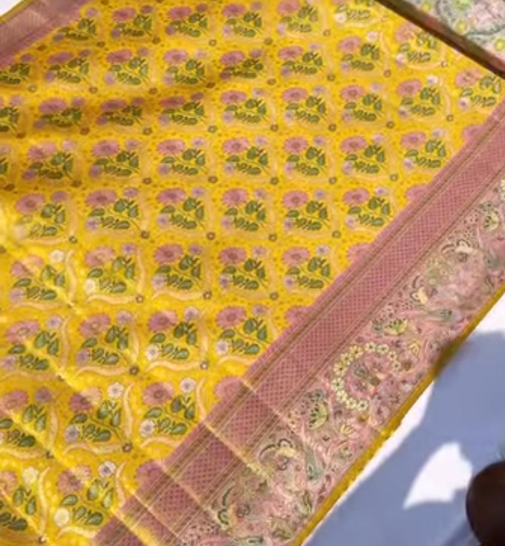 Beautiful bridal Meenakari saree